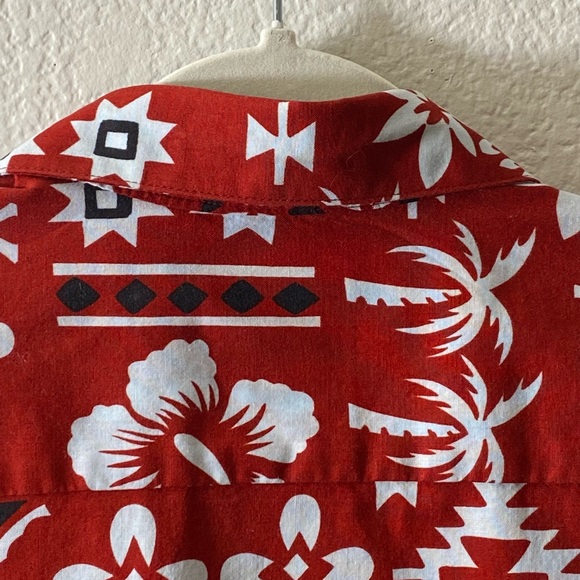 Reyn Spooner Joe Kealuha’s Red Blue Tropical Hawaiin Shirt Made In Hawaii size L - Picture 13 of 15